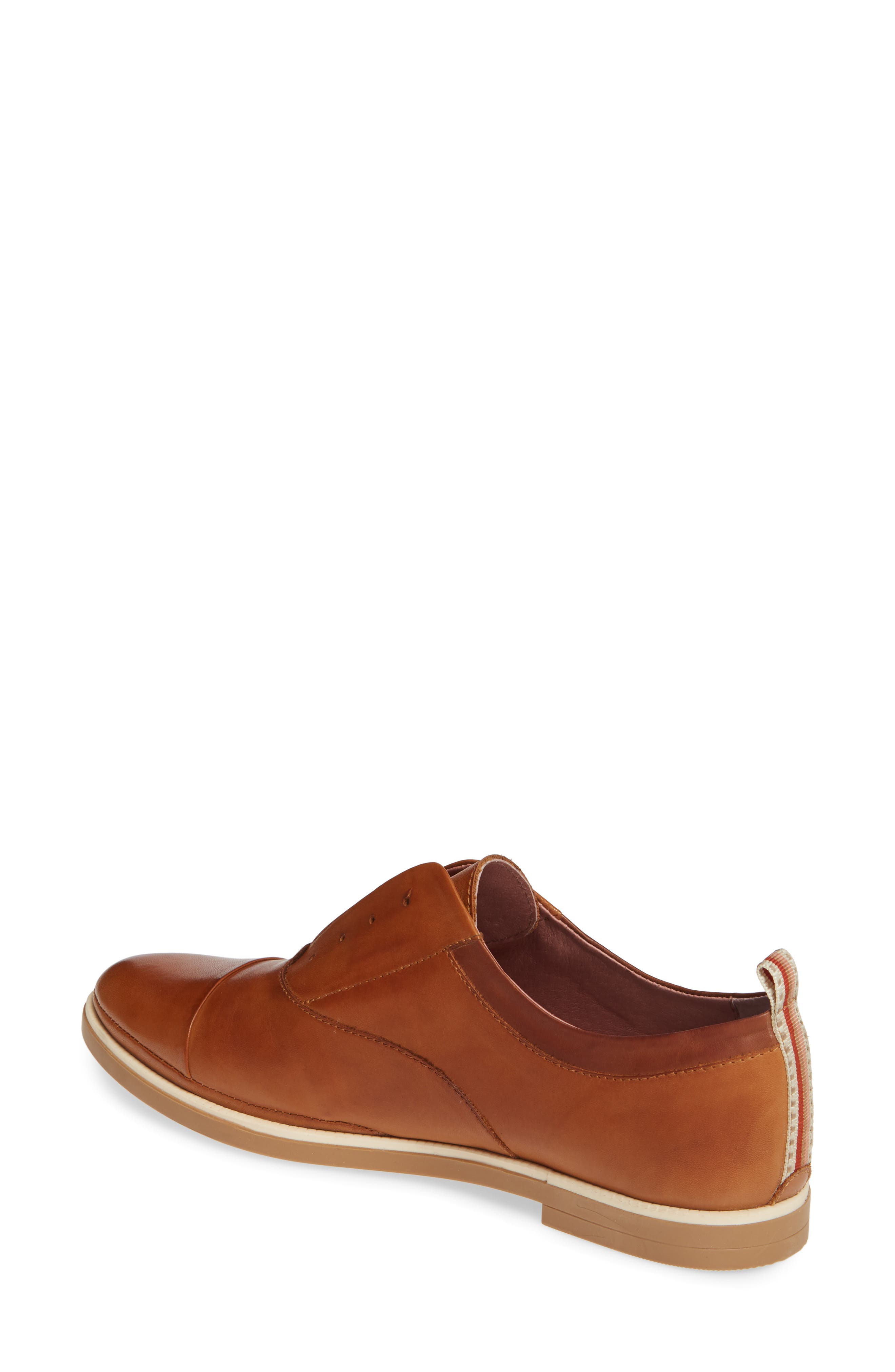 Pyrgos Laceless Oxford, Alternate, color, BRANDY LEATHER