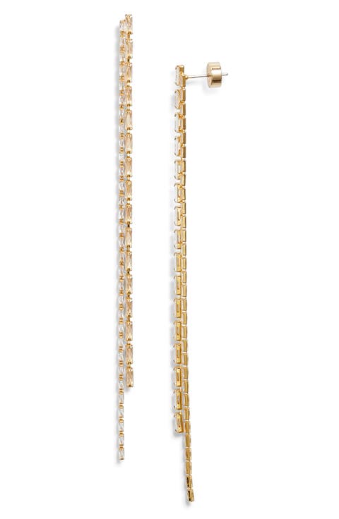 Cubic Zirconia Tassel Earrings