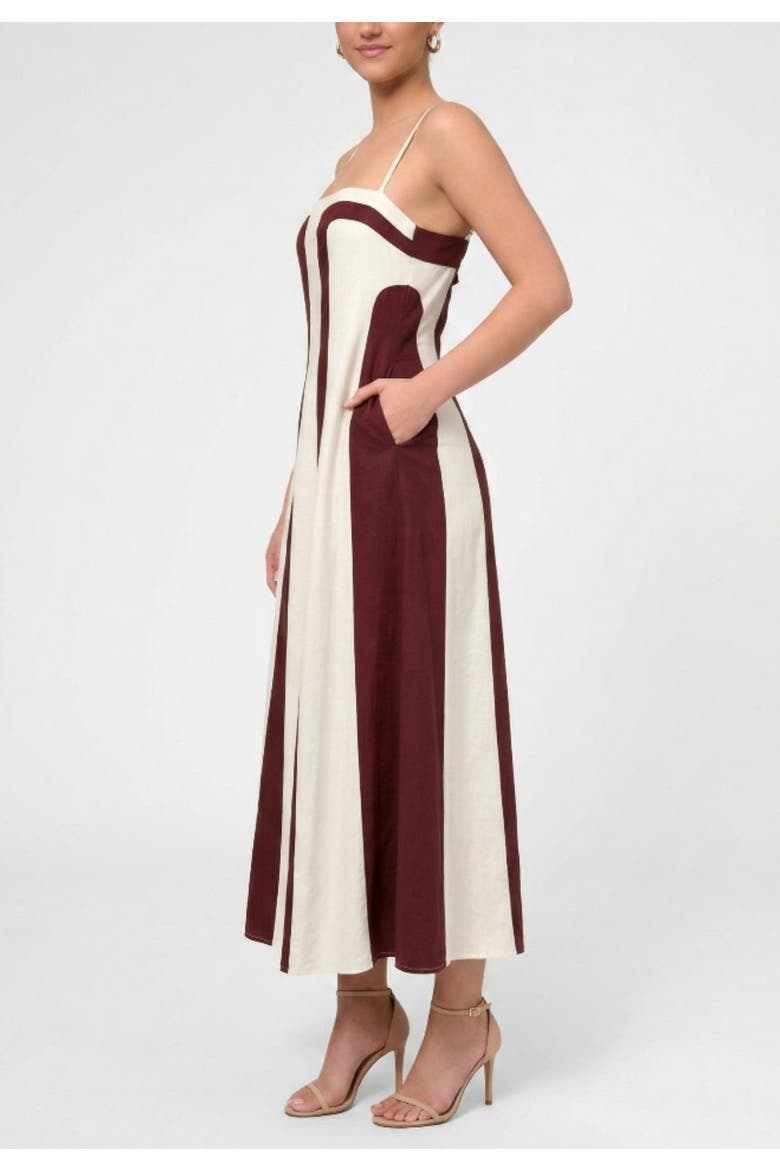 Eleni Linen Maxi Dress, Alternate, color, Dark Red