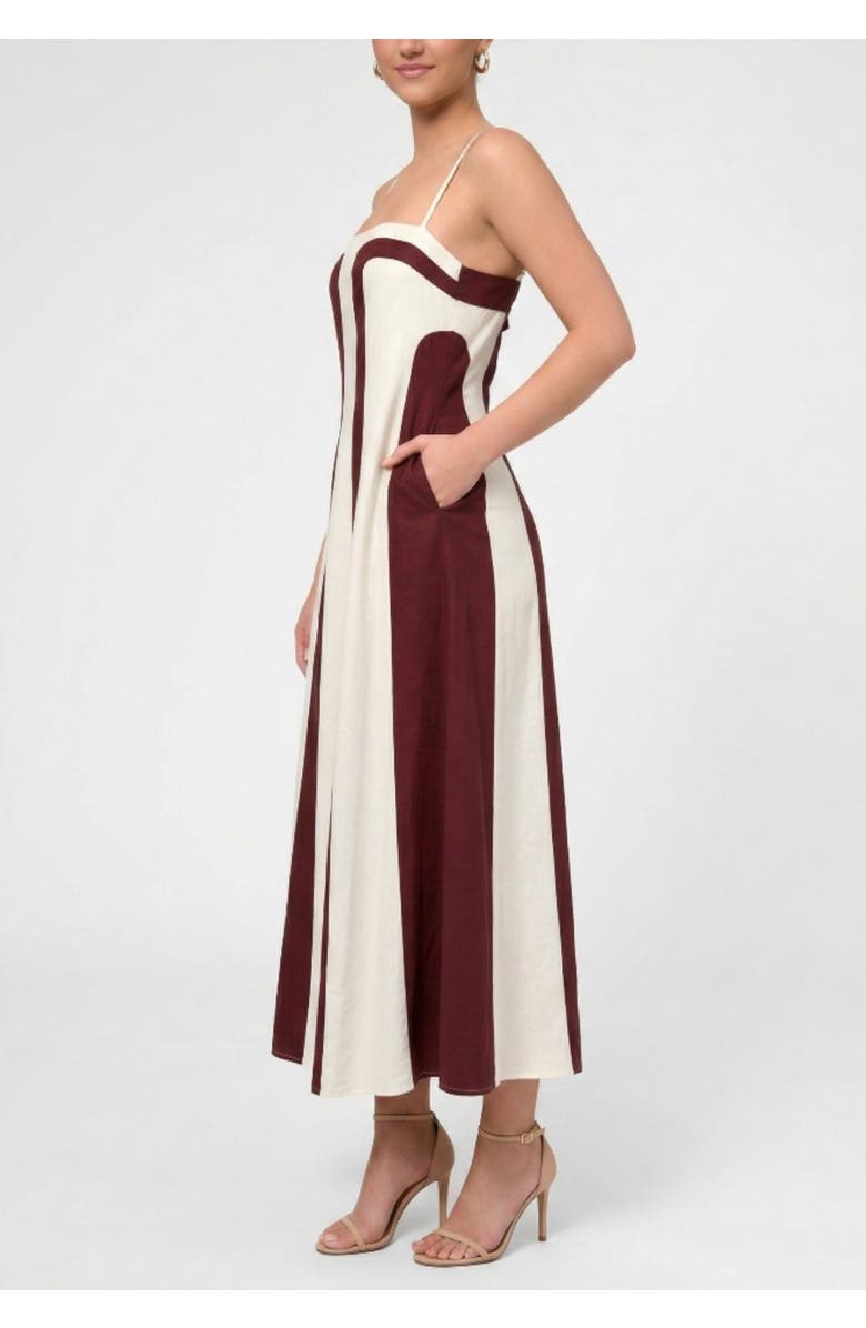 RACHEL Rachel Roy Eleni Linen Maxi Dress, Alternate, color, Dark Red