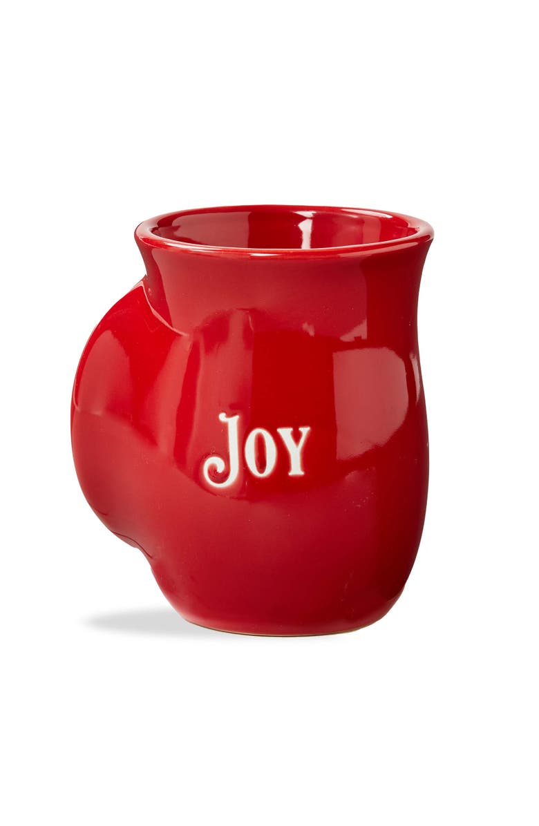 tag Joy Handwarmer Mug Red Ceramic Drinkware Perfect for Christmas, Main, color, Red