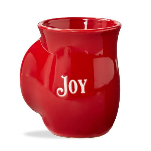 Tag Joy Handwarmer Mug Red Ceramic Drinkware Perfect For Christmas In Red