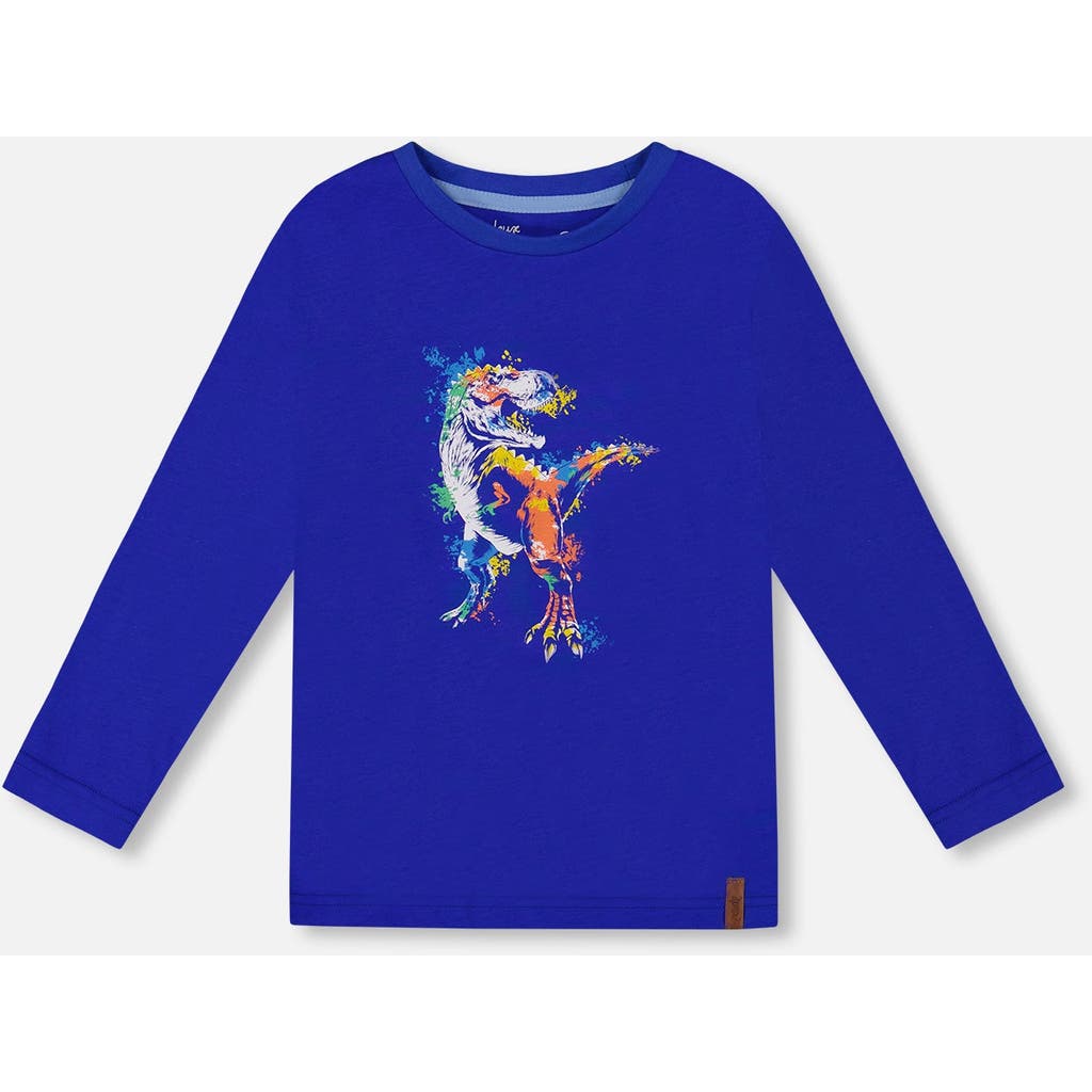 Deux Par Deux Long Sleeve Jersey Tee In Blue