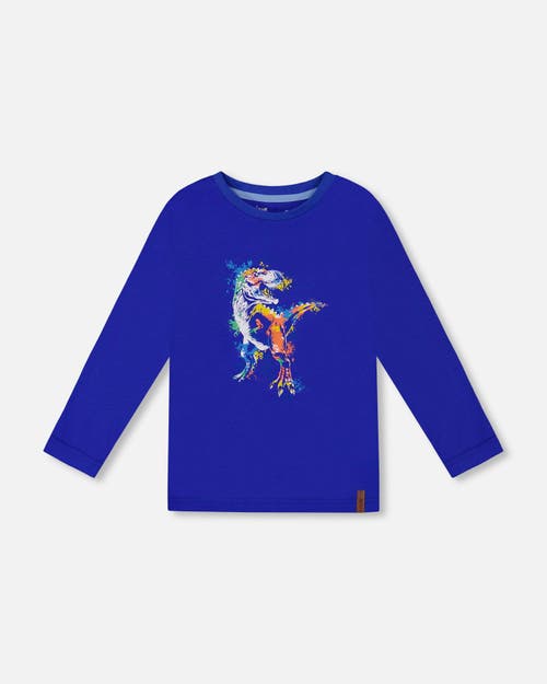 Deux Par Deux Long Sleeve Jersey Tee In Blue