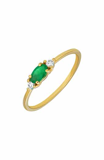 Bony Levy El Mar Emerald & Diamond Stackable Ring - 0.06ct.