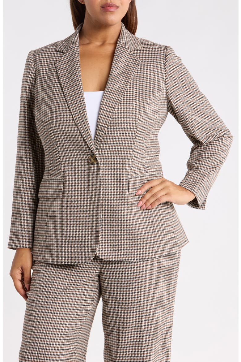Houndstooth One Button Blazer, Alternate, color, ANNE BLACK MULTI