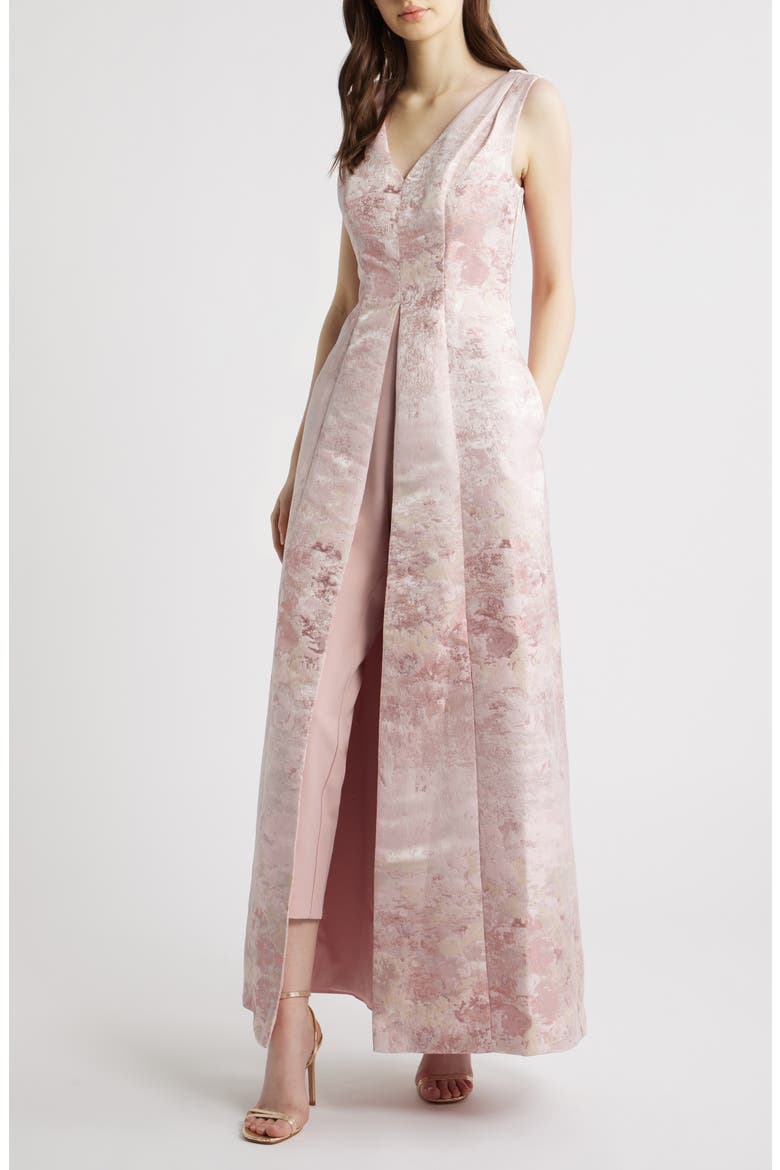 Clark Floral Jacquard Walk Through Jumpsuit, Main, color, PINK