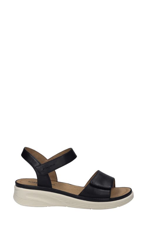 Josef Seibel Severan Ankle Strap Platform Wedge Sandal In Black