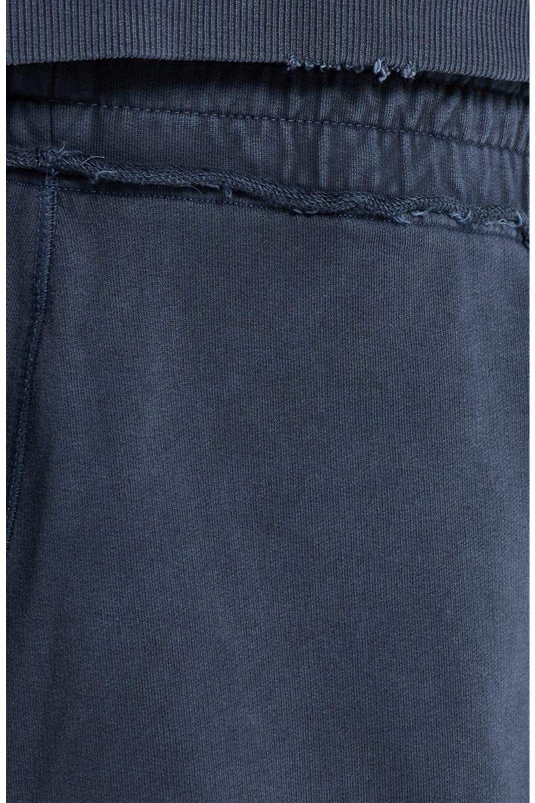 Oversize Sporty Stripe Denim Wash Cotton Sweatpants, Alternate, color, BLUE
