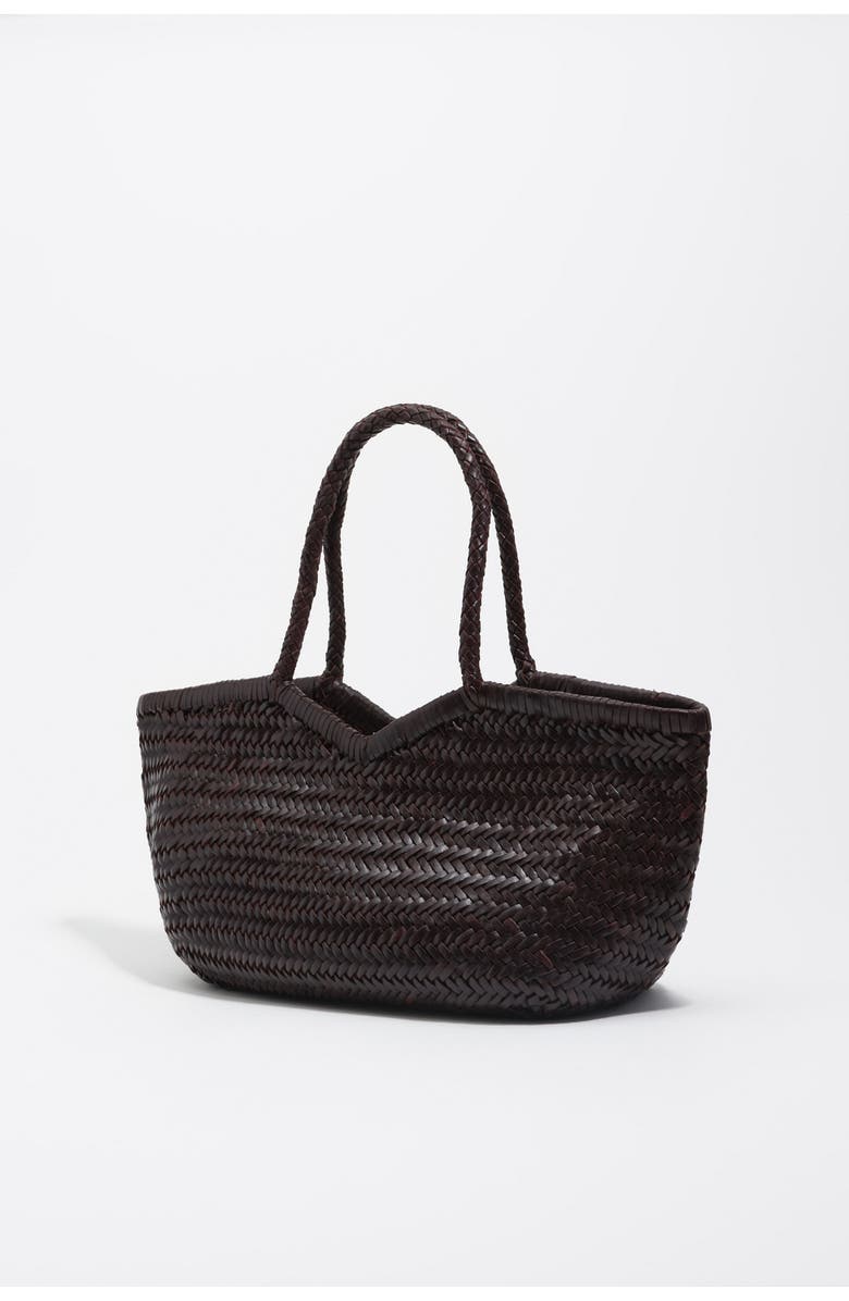 Bimba y Lola Large Braided Leather Shopper Bag, Alternate, color, Aubergine