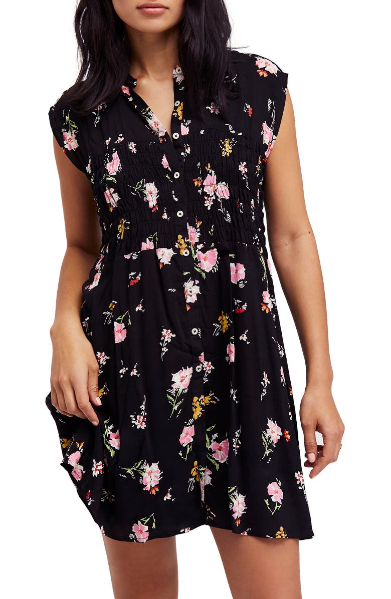 Free People Greatest Day Smocked Minidress, Alternate, color, 