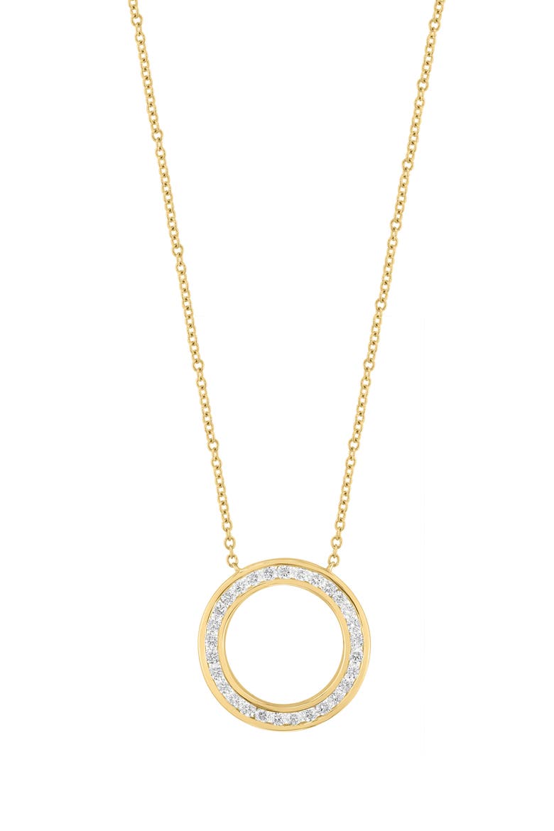 Diamond Circle Pendant Necklace, Main, color, GOLD