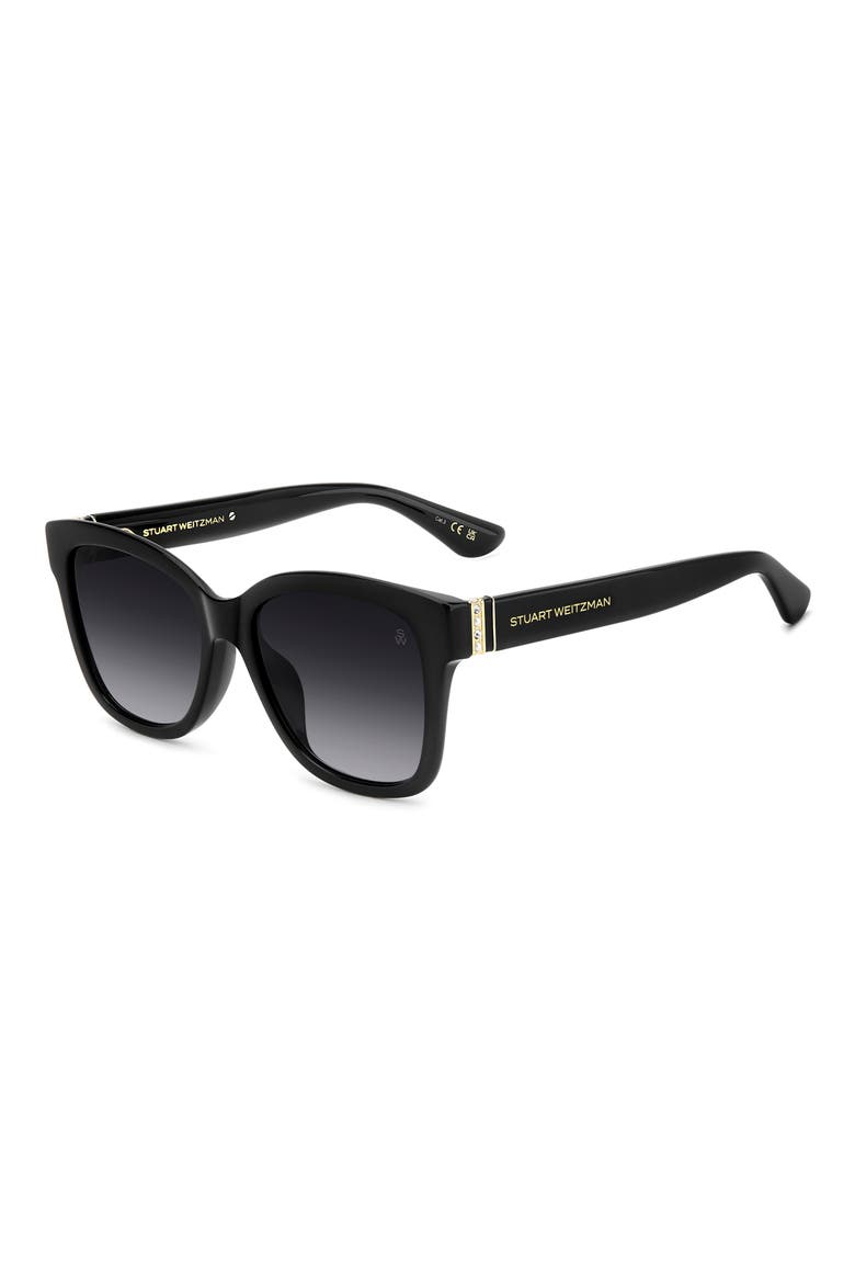 53mm Gradient Square Sunglasses, Alternate, color, BLACK/ DARK GREY