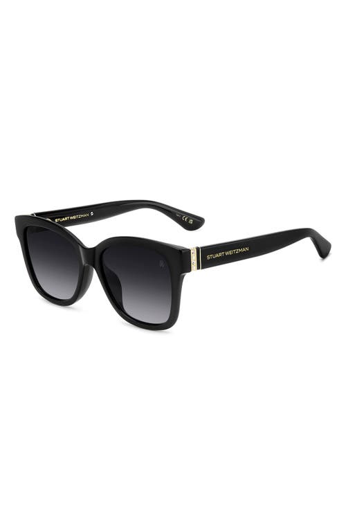 Stuart Weitzman 53mm Gradient Square Sunglasses In Black