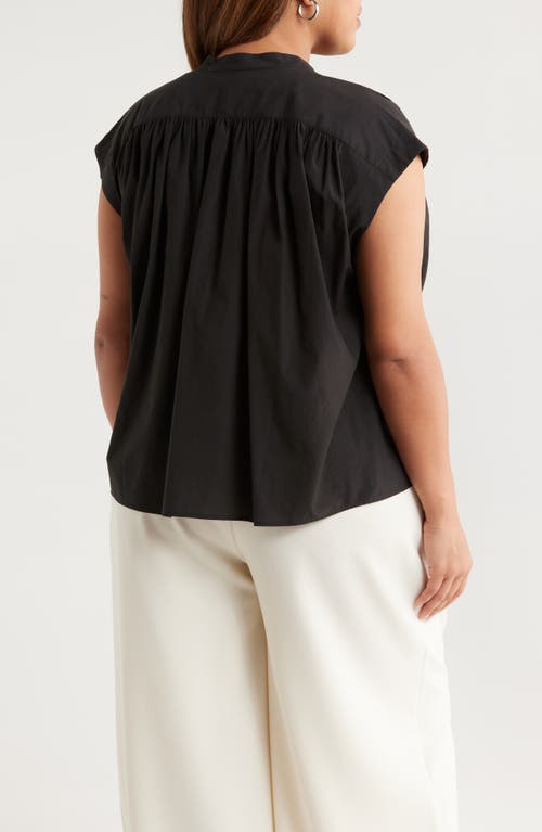 Nordstrom Shirred Cap Sleeve Top In Black