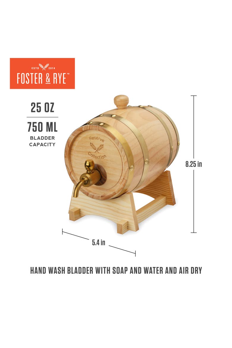 Whiskey Barrel Drink Dispenser, Alternate, color, Brown