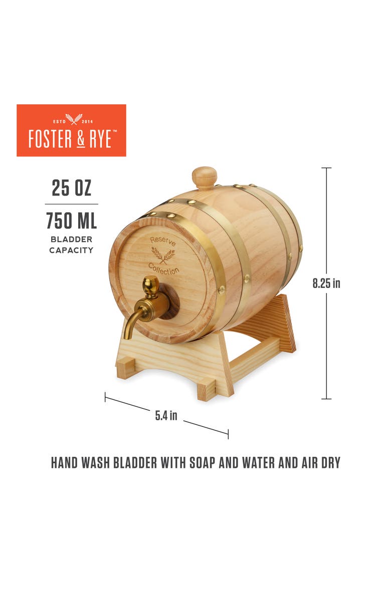 Foster & Rye Whiskey Barrel Drink Dispenser, Alternate, color, Brown