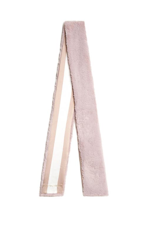 Cynthia Rowley Out East Faux Fur Silk Scarf In Blush