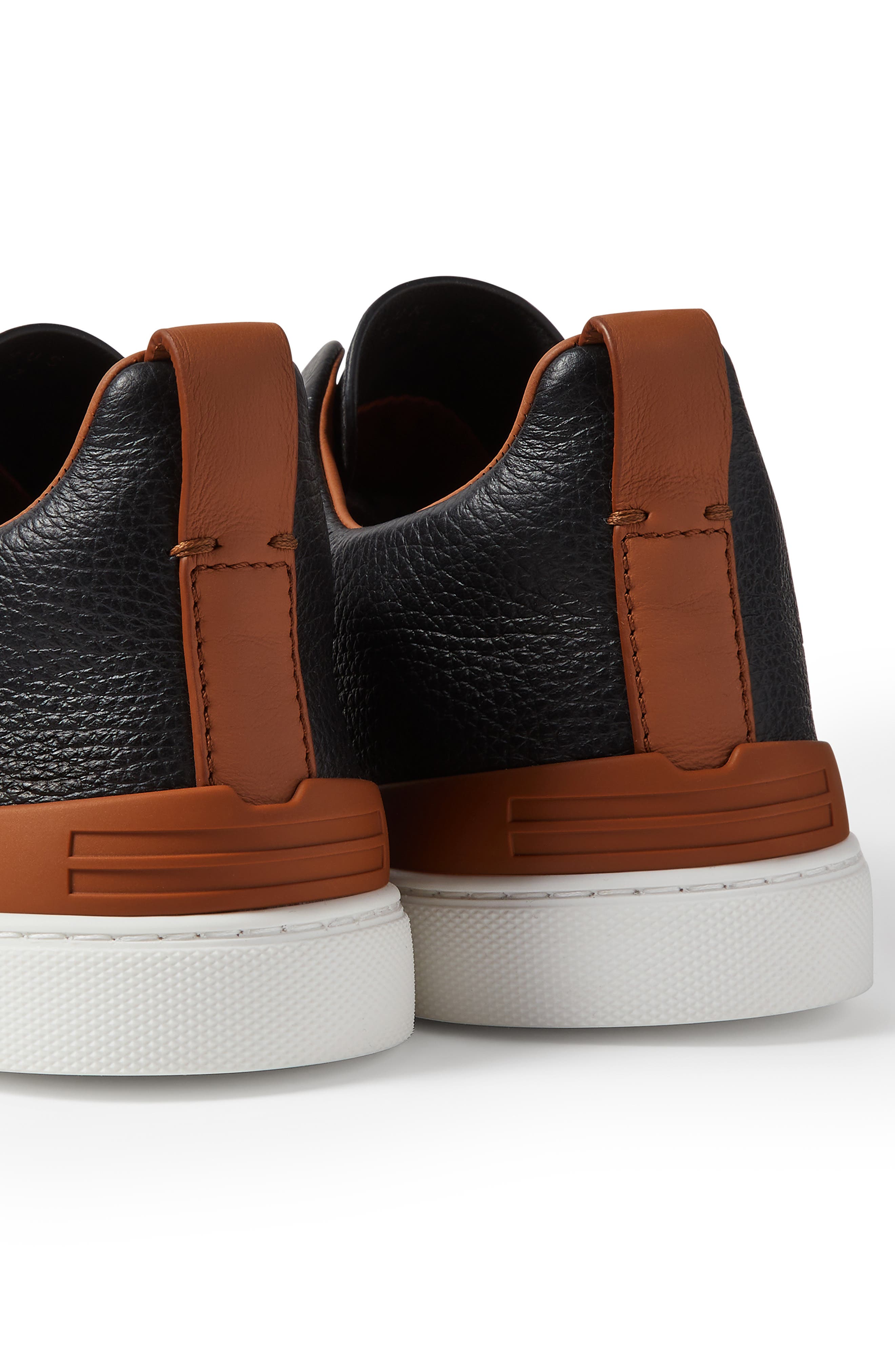 Triple Stitch™ Leather Slip-On Sneaker, Alternate, color, BLACK