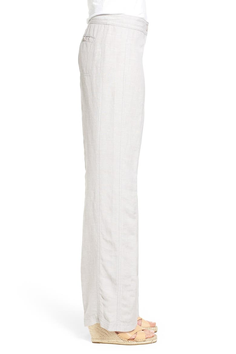 'Easy' Linen Blend Wide Leg Pants, Alternate, color, ASH MIX