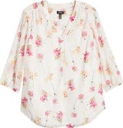 Jones New York Floral V-Neck Tunic Top