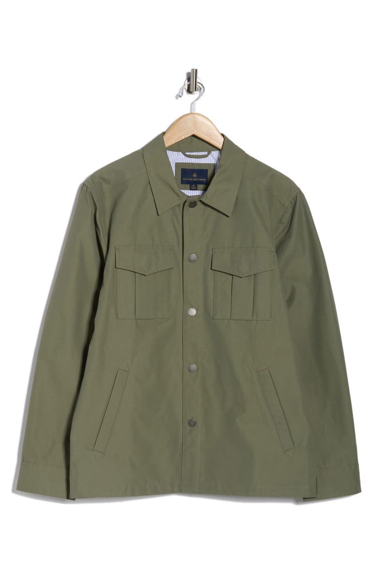 Brooks Brothers Cotton Blend Shirt Jacket, Main, color, Oilve Green
