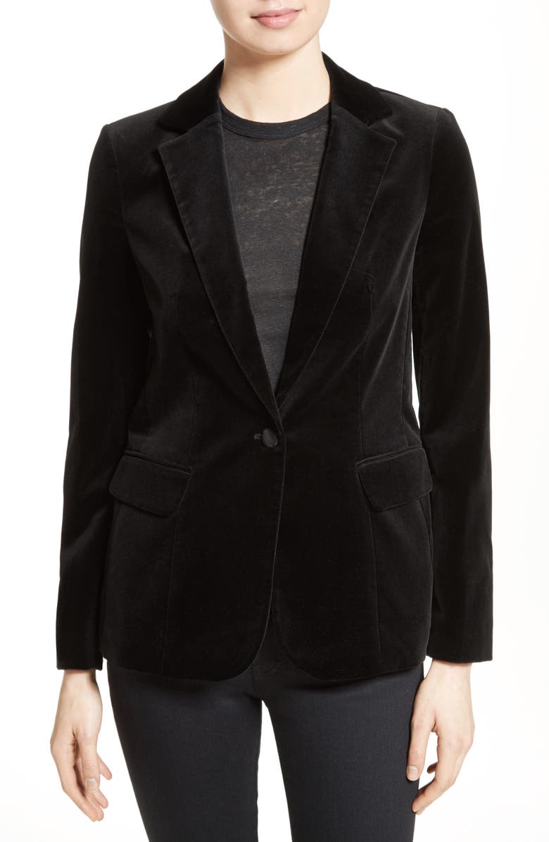 FRAME Stretch Velvet Blazer, Main, color,