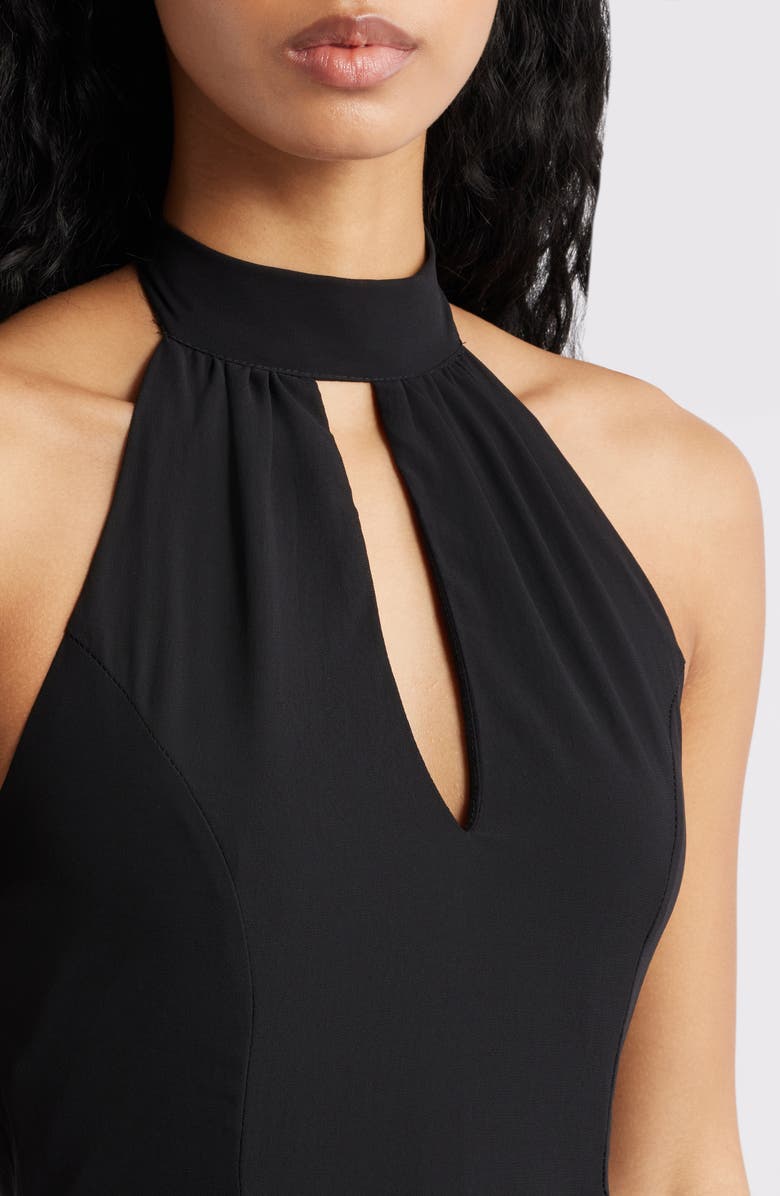 Petal & Pup Elaine Halter Minidress, Alternate, color, Black