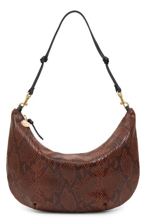 Pierre Snake Embossed Leather Shoulder Bag