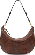 Clare V. Pierre Snake Embossed Leather Shoulder Bag