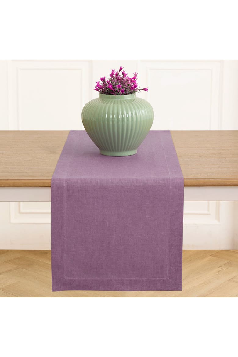 Linen Table Runner - Fete, Alternate, color, Mulberry