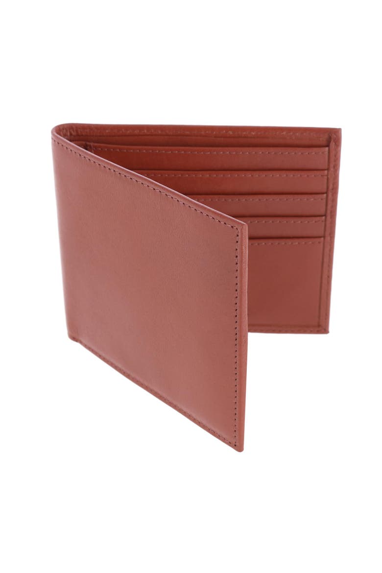 Sergio Genuine Leather 8-Slot Bi-Fold RFID Wallet, Alternate, color, Tan