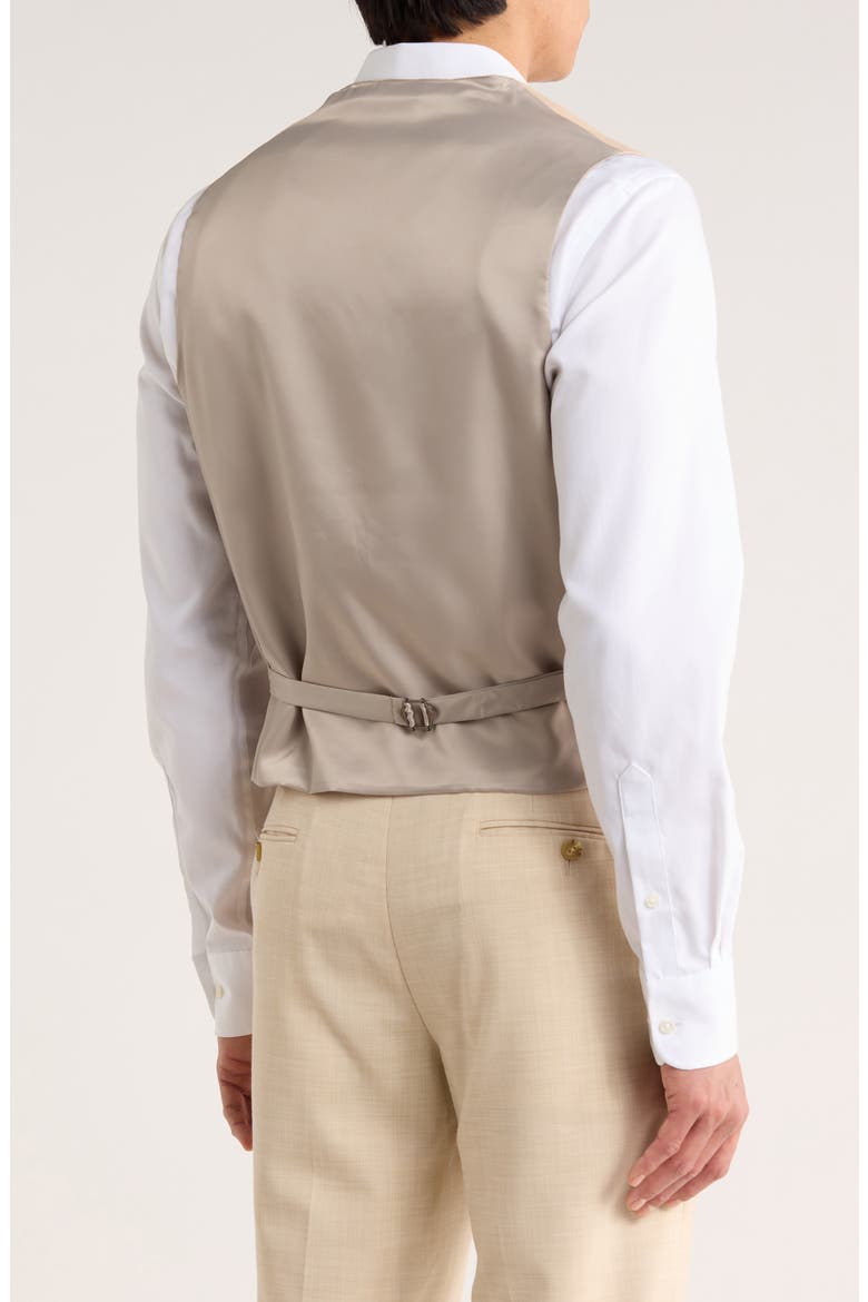 Stretch Cotton Tuxedo Vest, Alternate, color, KHAKI PLAIN
