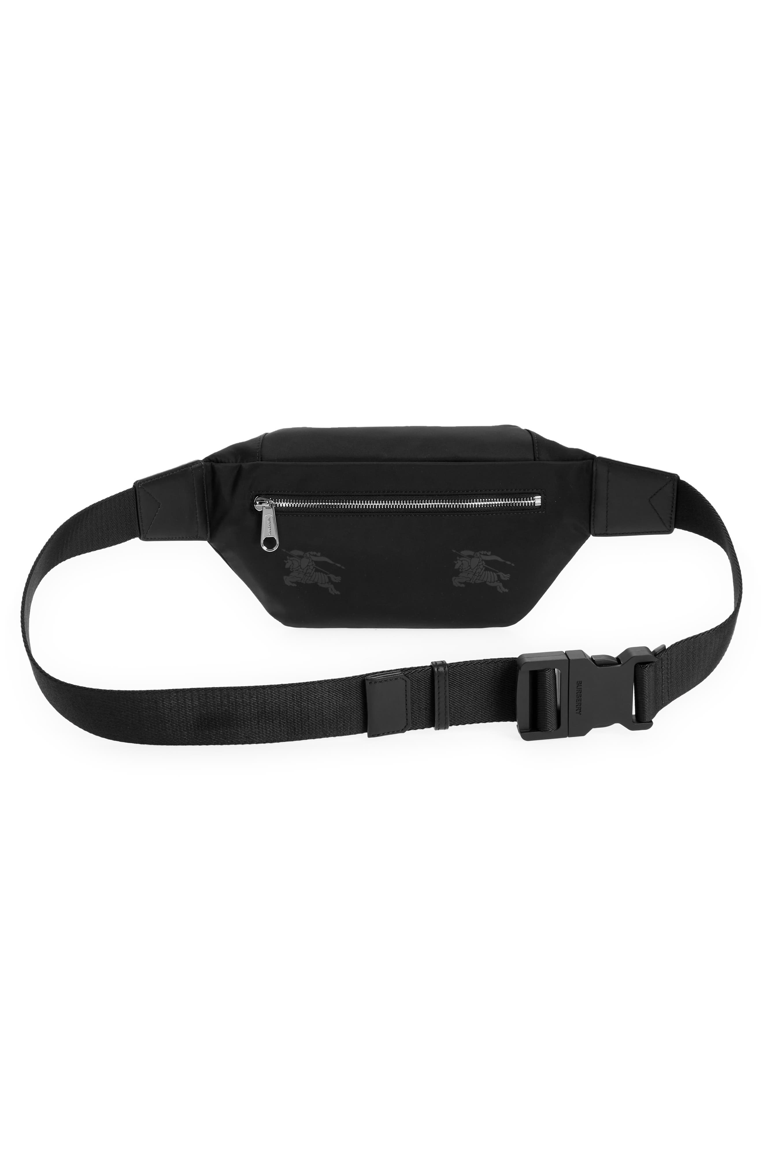 Burberry Sonny Equestrian Knight Nylon Belt Bag, Alternate, color, 