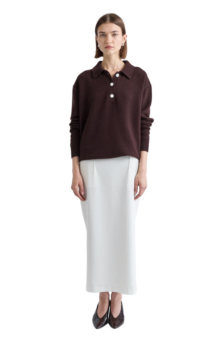 Almina Concept Polo Wool Sweater, Alternate, color, Dark Brown