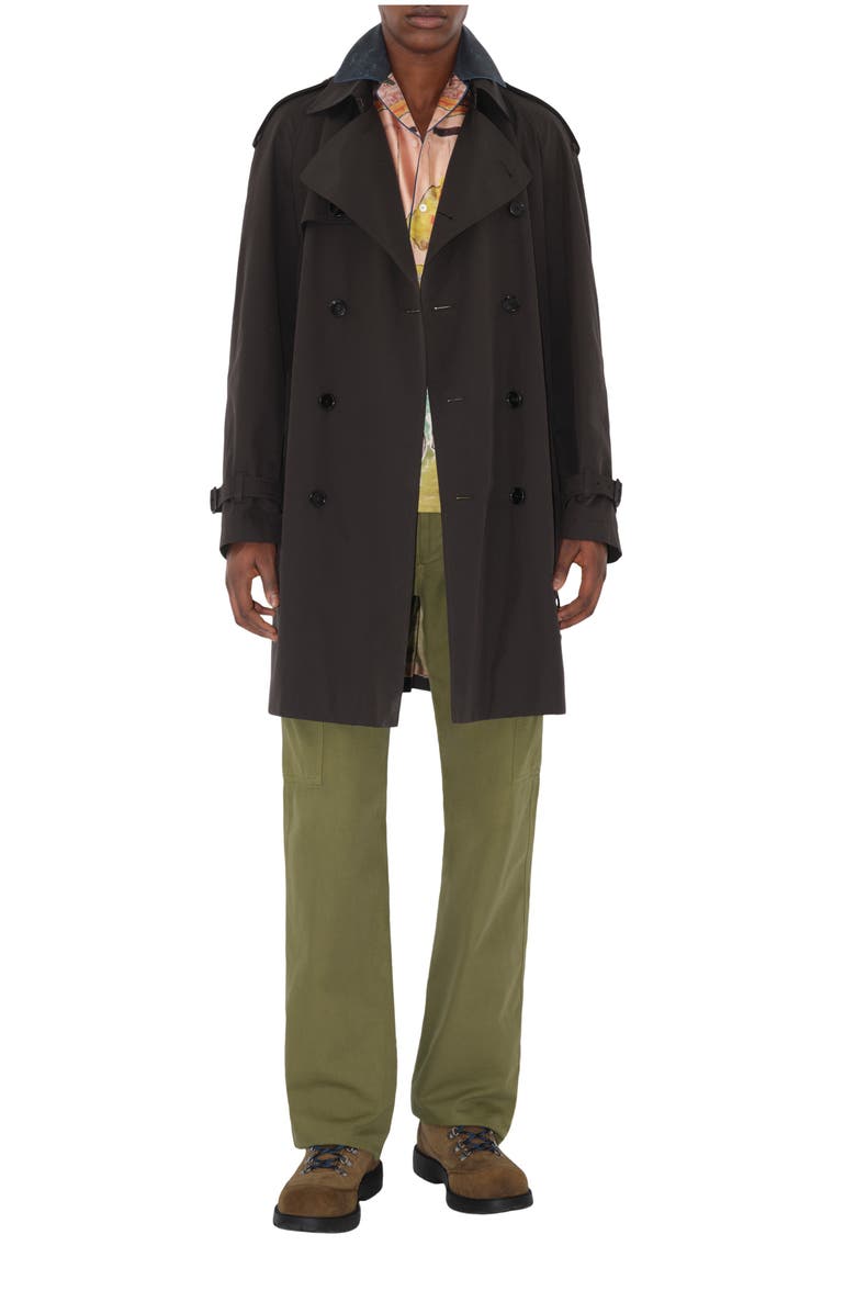 Burberry Mid-length Highgrove Gabardine Trench Coat, Main, color, Cog Brown