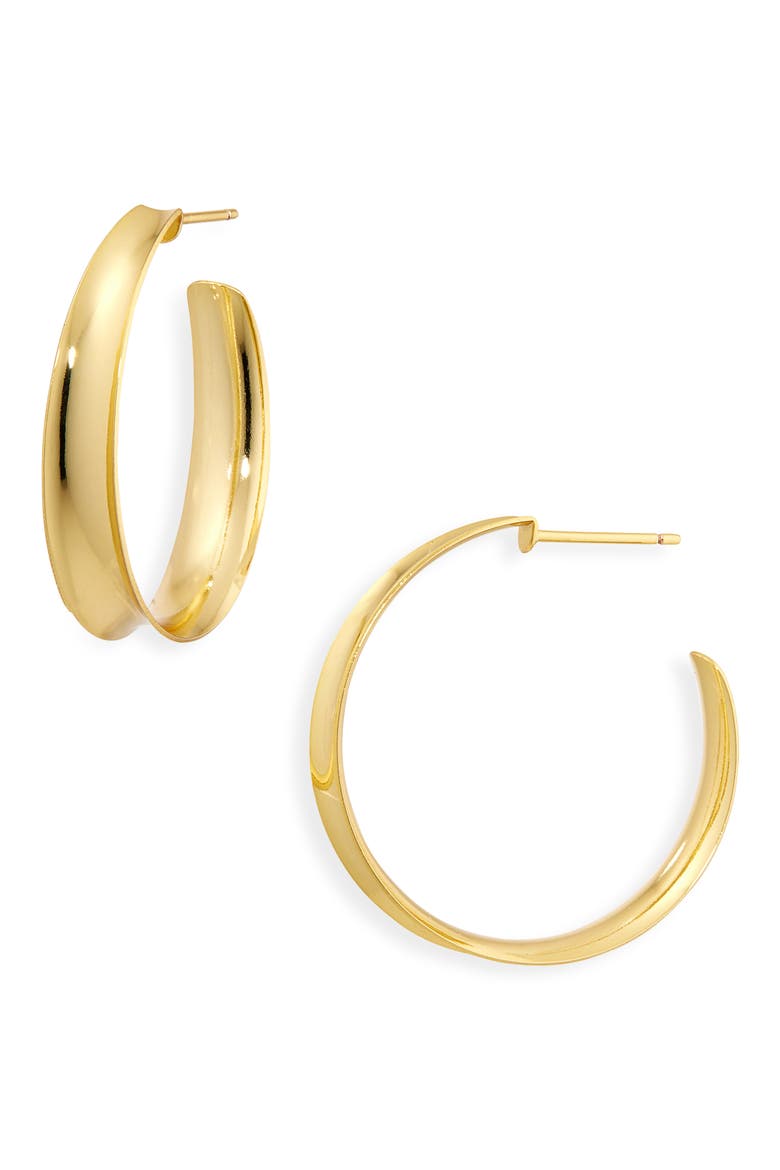 Concave Hoop Earrings, Main, color, GOLD