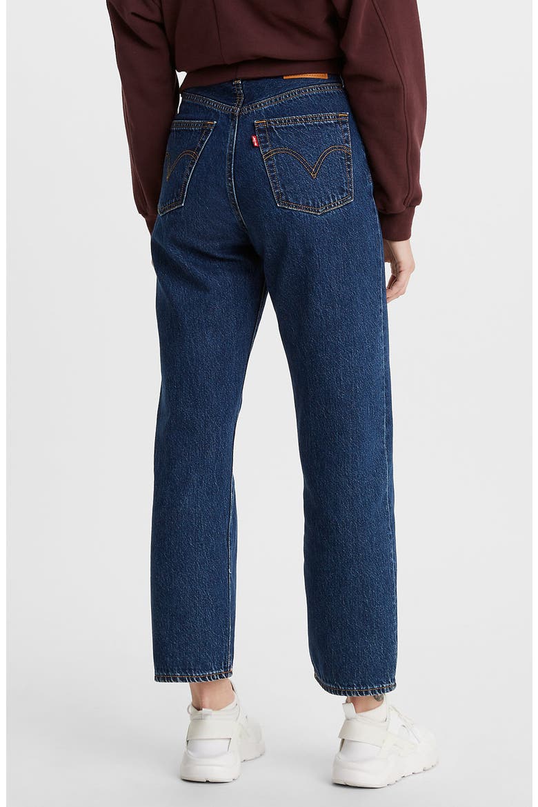 Levi’s® Ribcage High Waist Ankle Straight Leg Jeans, Alternate, color, NOE DARK MINERAL