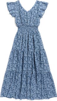 LOVE, NICKIE LEW Tiered Floral Midi Dress