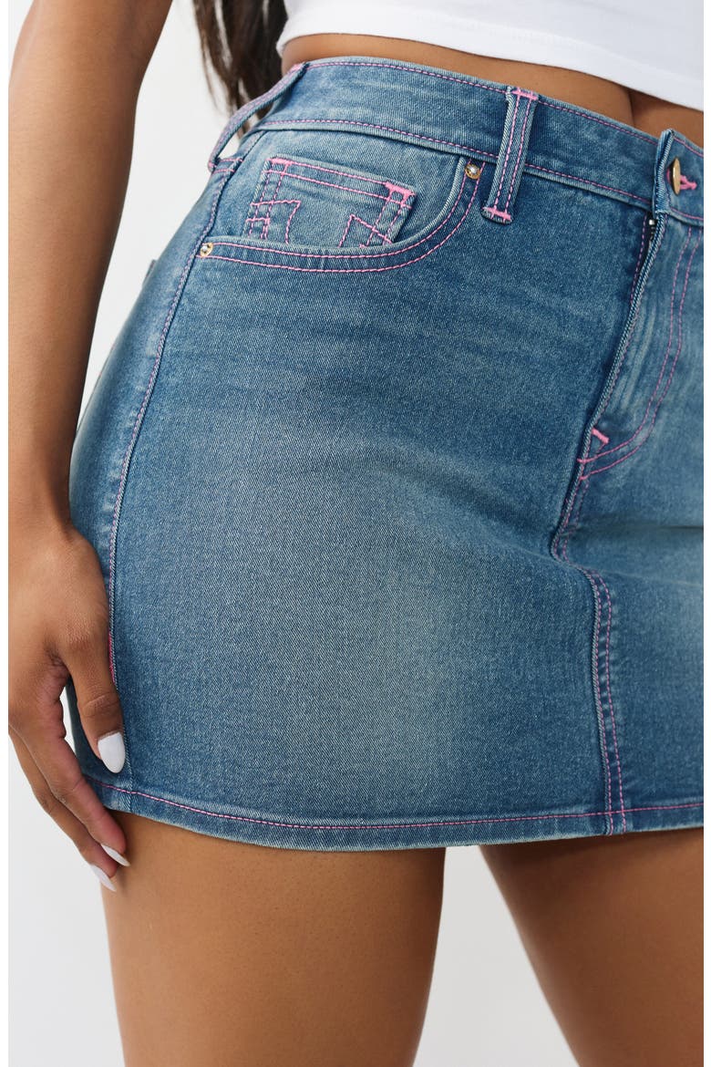 Denim Miniskirt, Alternate, color, MEDIUM HORIZON WASH