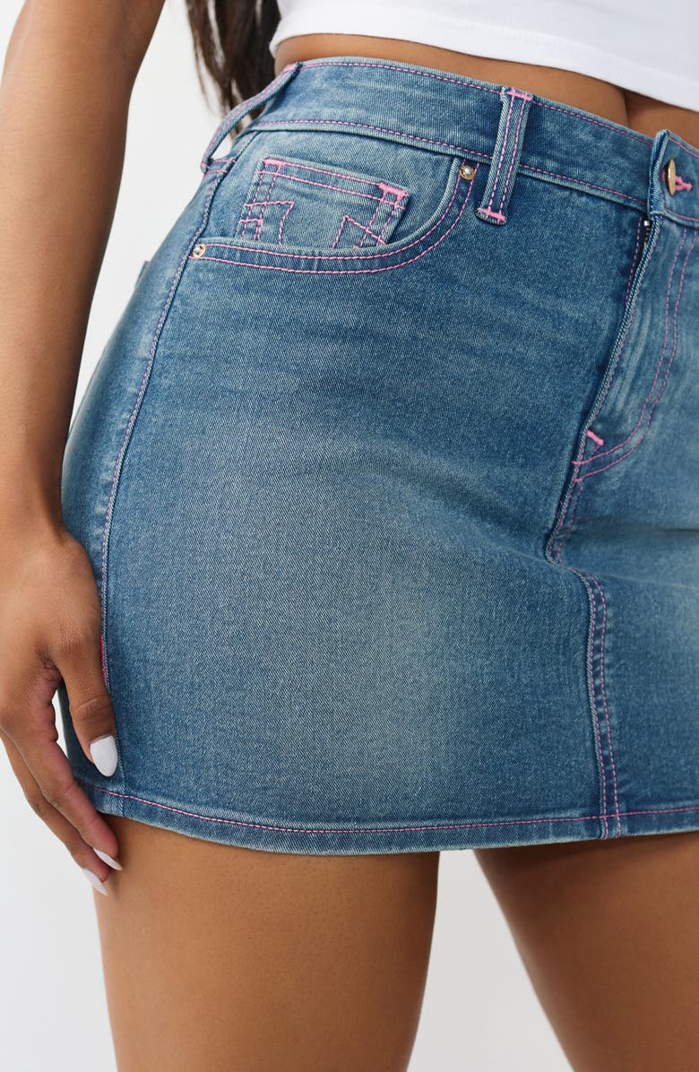 True Religion Denim Miniskirt, Alternate, color, Medium Horizon Wash