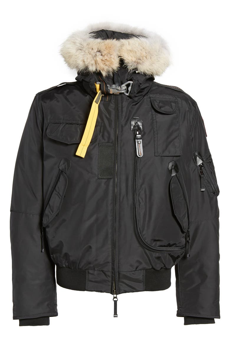 Parajumpers Slim Down Bomber Jacket with Faux Fur & Genuine Coyote Fur Trim, Alternate, color, 