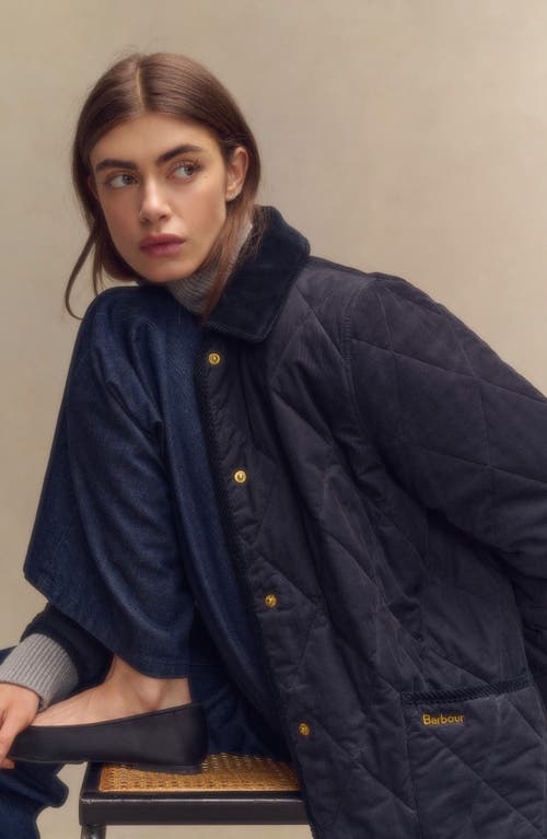 Barbour Cornelia Quilt In Dark Navy/sky Dress Tartan