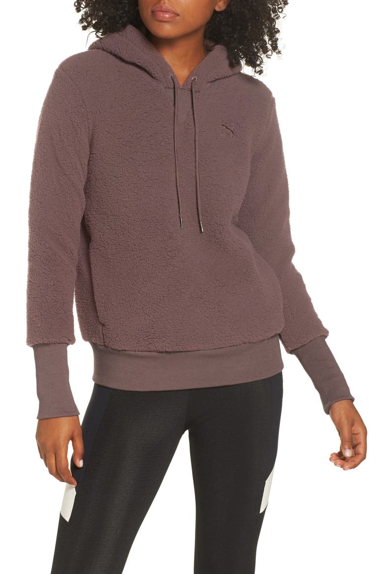 Downtown Fleece Hoodie, Main, color, PEPPERCORN