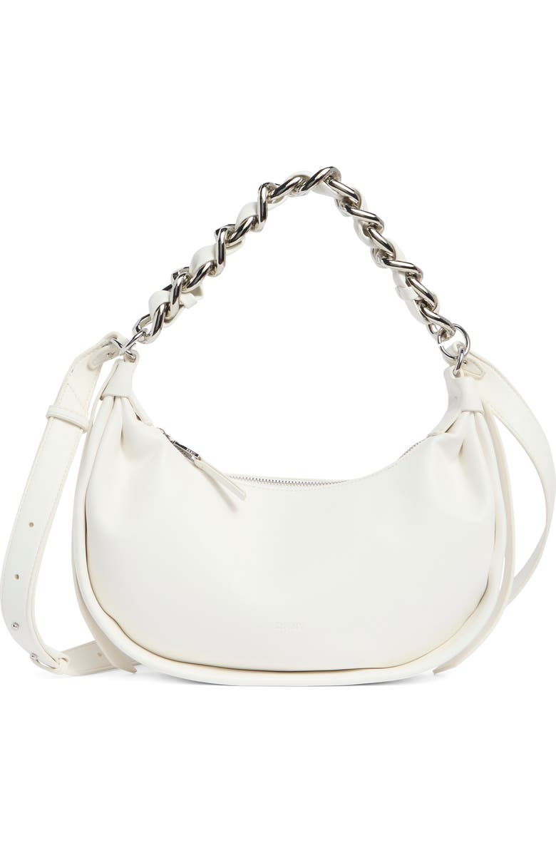 DKNY Fiona Small Hobo Bag, Main, color, Marshmallow
