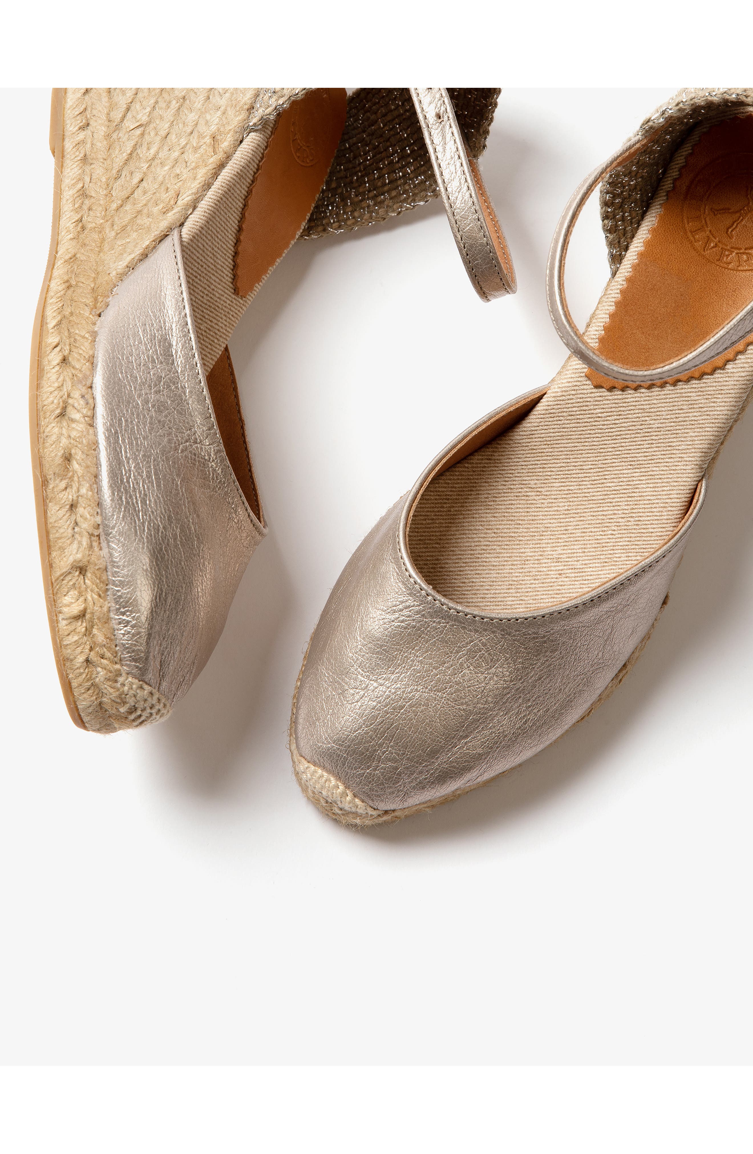 Penelope Chilvers Metallic Espadrille Wedge, Alternate, color, Pewter