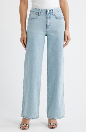 Open Edit Mid Rise Wide Leg Jeans in Logan Wash at Nordstrom Rack, Size 27