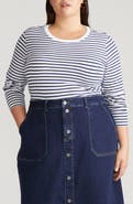 Universal Standard Rex Stripe Long Sleeve T-Shirt
