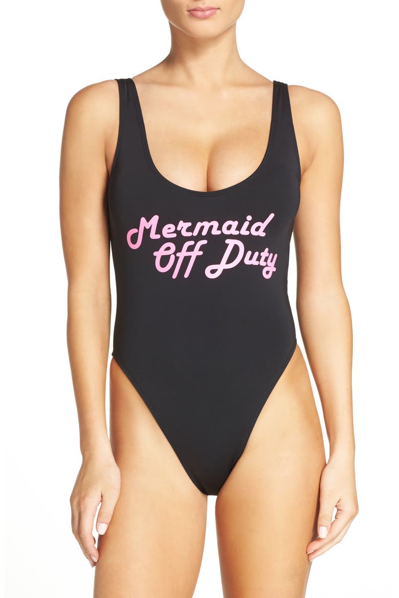 Summer Dayz One-Piece Swimsuit, Main, color, BLACK
