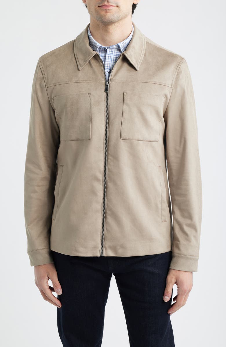 Johnston & Murphy Faux Suede Jacket, Alternate, color, Taupe